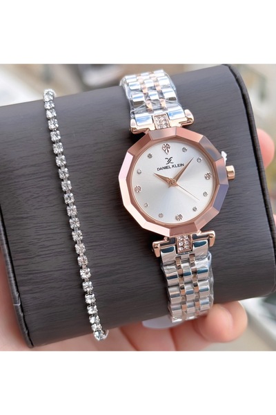 Daniel Klein Kadın Kol Saati Gold Gümüş Çelik 3 Atm Su Geçirmez 2 Yıl Garantili Bileklik Hediyelidir