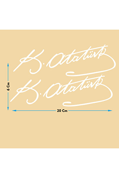 Şimdi Trend Kemal Atatürk İmzası 2 Adet Oto Cam Yazısı 20x6 Cm Araba Arkası S...