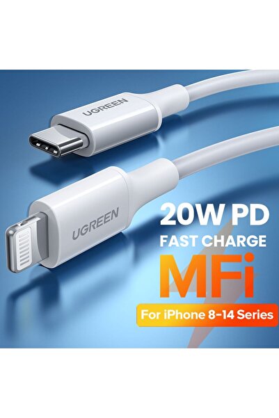 Ugreen USB-C to Lightning M/M Cable Rubber Shell 2m - Black