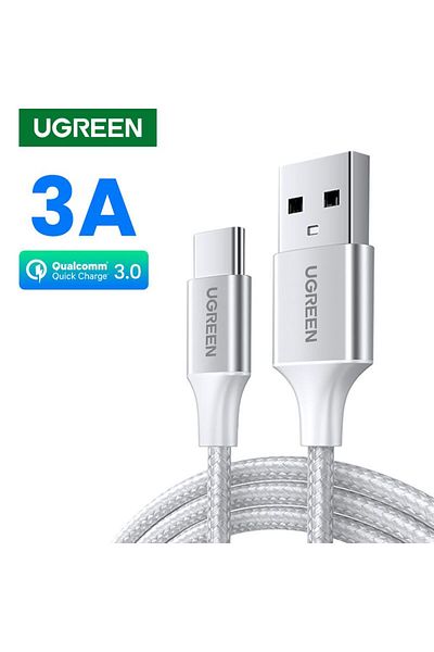 Ugreen USB-C Male to USB 2.0 Male Cable Aluminum Braid 3m - Silver