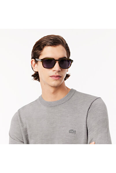 Lacoste Erkek Regular Fit Bisiklet Yaka Yün Gri Triko