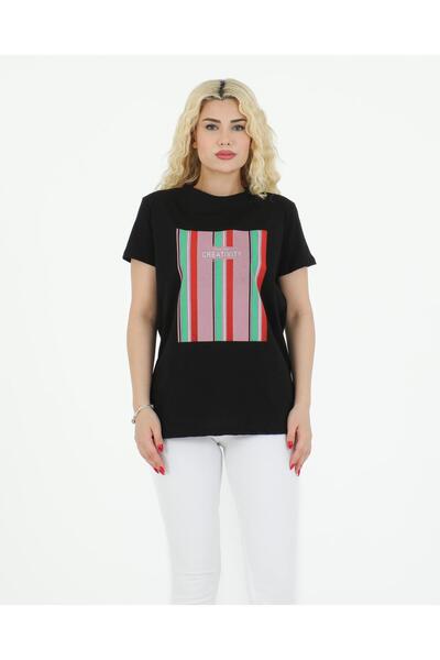 nurneva Чорна футболка з принтом Creativity
