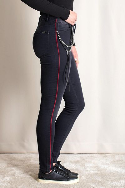 misigo Pantaloni cu lanț de buzunar negri