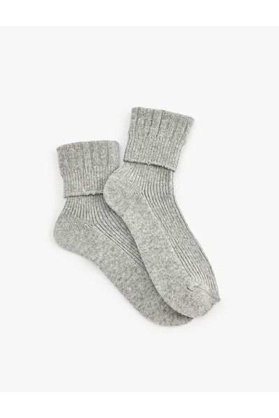 Koton Thick Sock Socks with Fold Detail