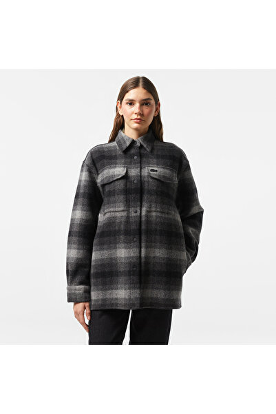 Lacoste Kadın Relaxed Fit Uzun Kollu Gömlek Yaka Siyah Ceket