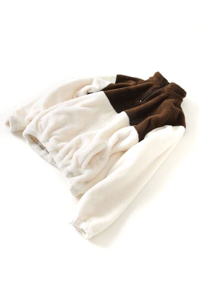 İnsane Minds Мъжка бална рокля с яка и цип, плюшен суитшърт с канела