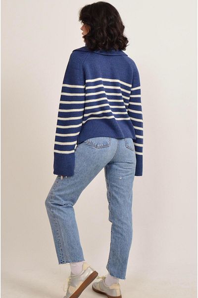 Figo Striped Turtleneck Women's Sweater