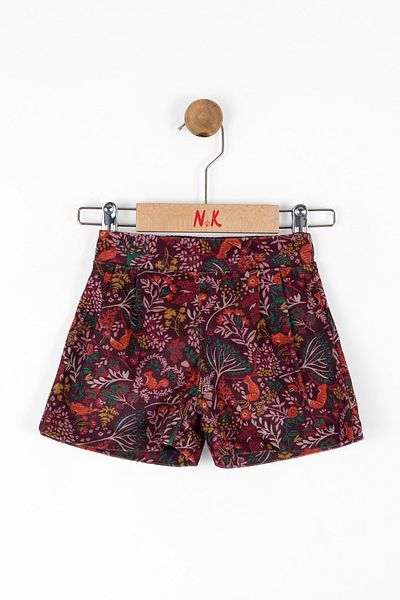 nk kids Patterned Rustic Girls' Shorts with Elastic Waist