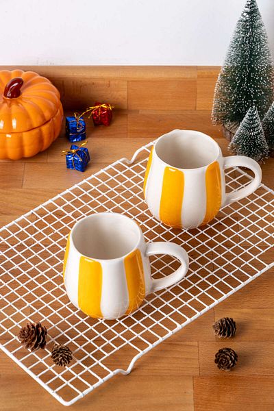 FH finehome Ellen 2-Pack Orange Pumpkin Mug 350ml