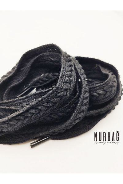 NURBAĞ DOKUMA SPORTS SHOES HAIR KNITTING BLACK TIE 100 CM 1 PAIR