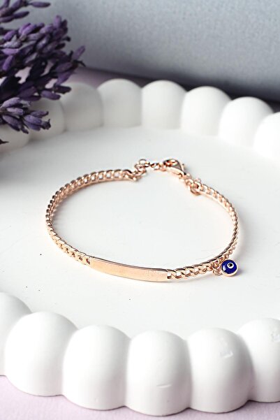 BY BARUN SİLVER Nazar Boncuklu Bileklik Kelepçe 925 Ayar Gümüş Silver Zincirl...