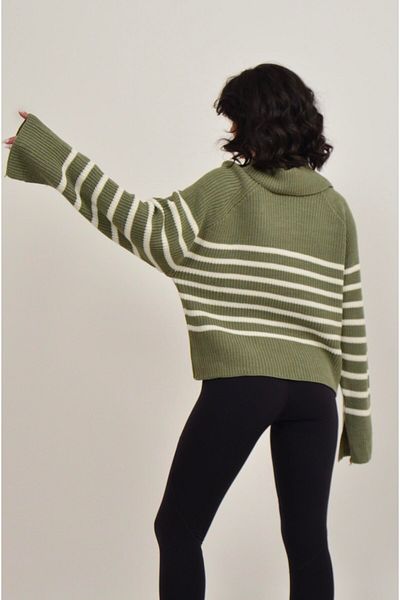 Figo Striped Turtleneck Women's Sweater