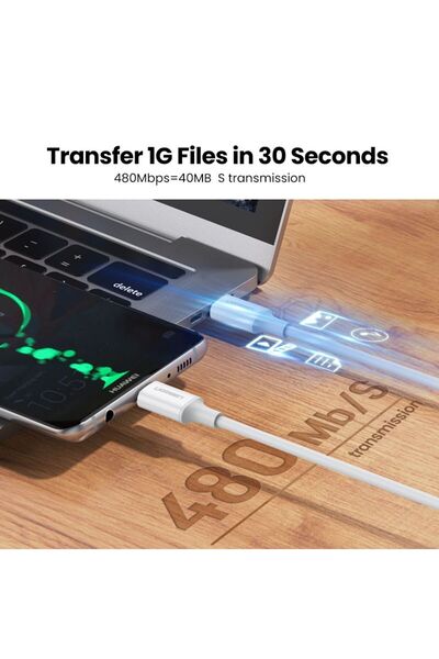 Ugreen USB 2.0 C M/M ABS Cover 1m - White