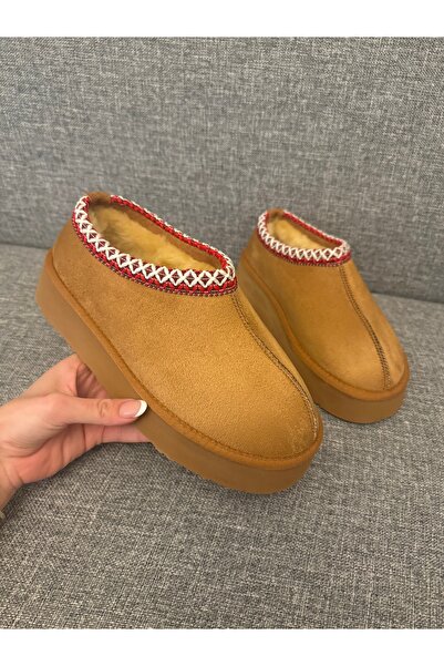 MYVOLANTE Kadın Kalın Taban Süet Terlik