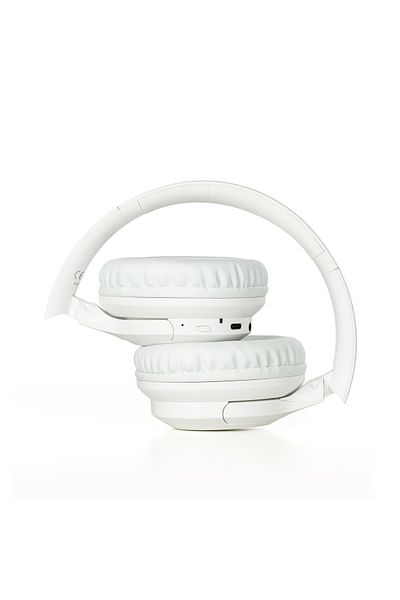 Moodix سماعات رأس Ko23nb1701w Anc بلوتوث فوق الأذن، أبيض