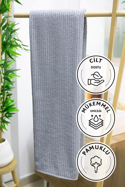 FAVORA Line Luxury Cotton Bath Towel 100X150 - Gray