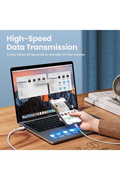 Ugreen USB-C to Lightning M/M Cable Rubber Shell 2m - Black