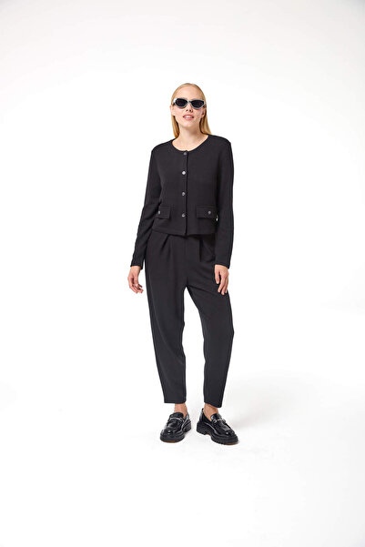Evermade Beli Lastikli Cepli Bilek Boy Pileli Pantolon