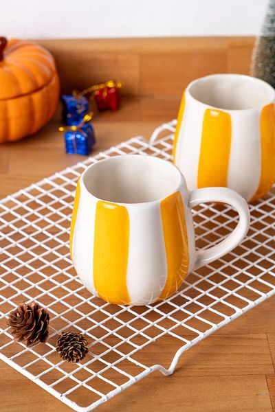FH finehome Ellen 2-Pack Orange Pumpkin Mug 350ml