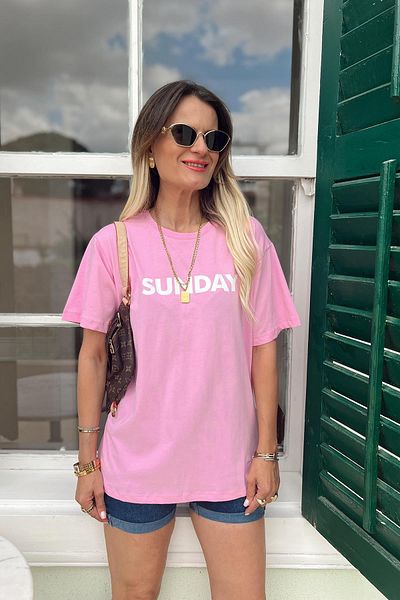 misigo Μπλουζάκι με στάμπα Pink Sunday