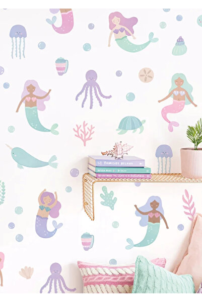 WALLHUMAN Soft Deniz Kızları Çocuk Odası Duvar Stickerı