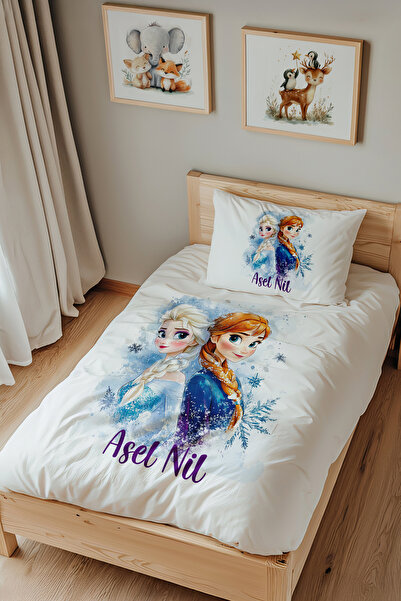 Lilabio İsme Özel Tek Kişilik %100 Pamuk Nevresim Takımı (160X220 CM) Elsa & ...