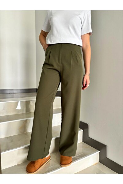 Butik Çift Pileli Palazzo Pantolon