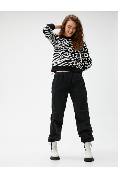 Koton Women's Leopard Patterned Sweater 3WAL90258HT