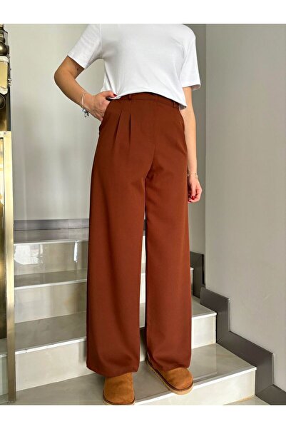 Butik Çift Pileli Palazzo Pantolon