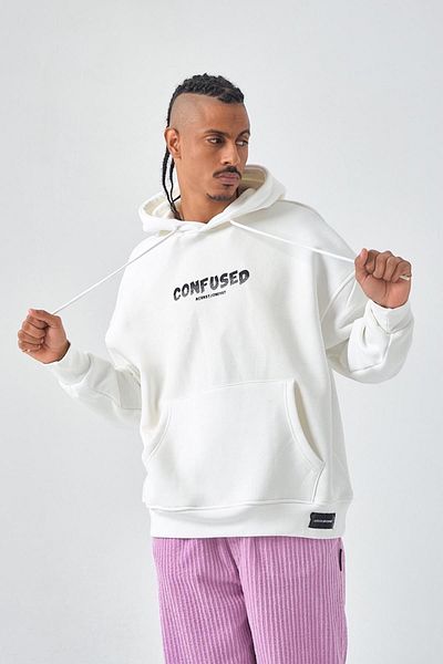 misigo Суитшърт Confused Old School, цвят екрю