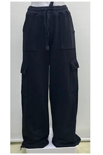 Nonno Kids KIZ ÇOCUK KORE TARZI OVERSİZE KARGO CEPLİ EŞOFMAN ALT