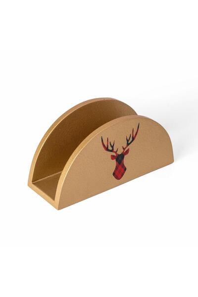 Anadolia Deer Patterned Wooden Napkin Holder