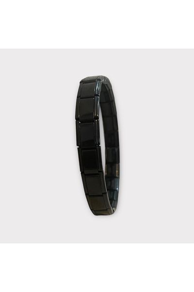 Tasarım Wi̇steria Jewelry Italian Charm Black Color Steel Bracelet 316L
