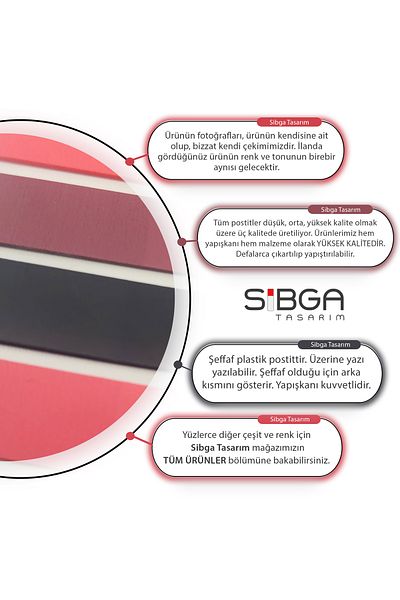 sibga tasarım Transparent Colored Post-It Note Paper - 200 Sheets Bookmark Sticker