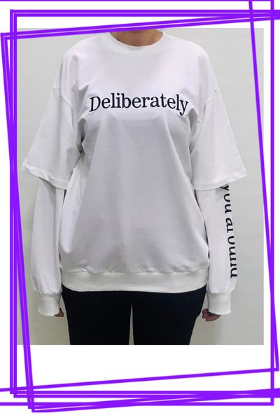 Nonno Kids Girls - Oversize Korean Style Deli?Berately Double Sleeve Sweatshirt