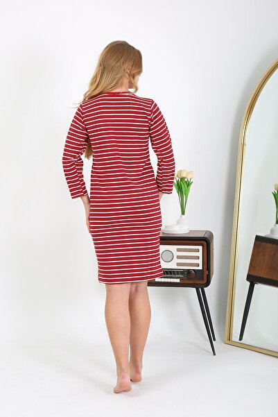 Akbeniz Set tunică și cămașă de noapte din bumbac roșu - 13132