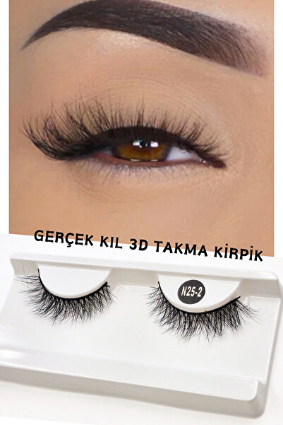 ruby face Doğal Görünümlü Gerçek Kıl Tam Boy İpek Takma Kirpik (1 Çift) - Min...