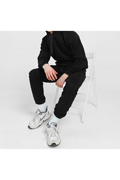 FİTGO Чорні 3 шнурки Чоловічі гумові штанини Спортивні штани