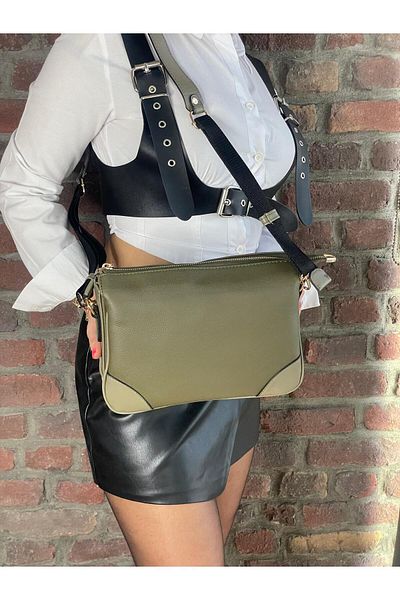 Vendetta Çanta Nell Double Eyed Women's Shoulder Bag with Zipper in the Middle