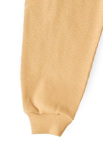 LUESS Beige Unisex Children's Cotton Pants - Elastic Waist and Leg (3-4 Years 8-9 Years)