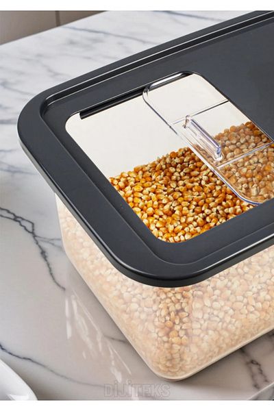 Dijiteks 10-Liter Sliding Sliding Lid Food Storage Container Set Multi-Purpose Refrigerator Organizer