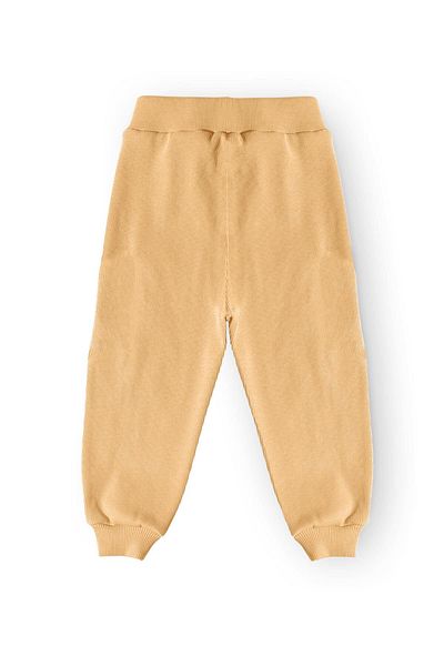 LUESS Beige Unisex Children's Cotton Pants - Elastic Waist and Leg (3-4 Years 8-9 Years)