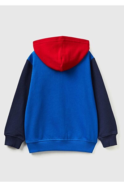 United Colors of Benetton Суичър Red Mix Boy - щампован лозунг