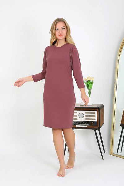 Akbeniz Cotton Tunic and Nightgown Plum - Home Dress 13132
