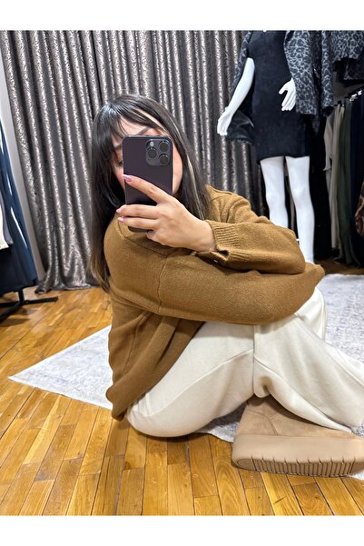 Qu Style Camel rengi yumuşak doku Kazak