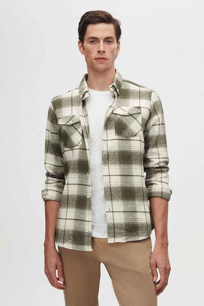 Twn Slim Fit πράσινο πουκάμισο ξυλοκόπος