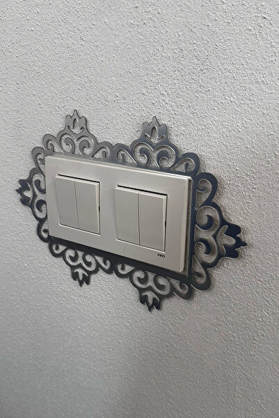 lina hobby Aynalı Pleksi Priz Anahtar Çerçevesi Ikili Prizler Gold Renkli