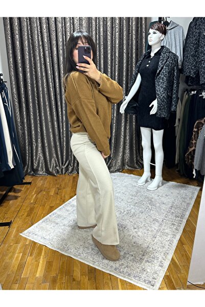 Qu Style Camel rengi yumuşak doku Kazak