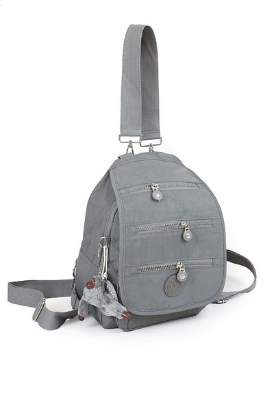 İMAKS Small Size Crinkle/Clinker Waterproof Multi-Compartment Long Strap Casual Hand Shoulder and Backpack Gray 13-5A