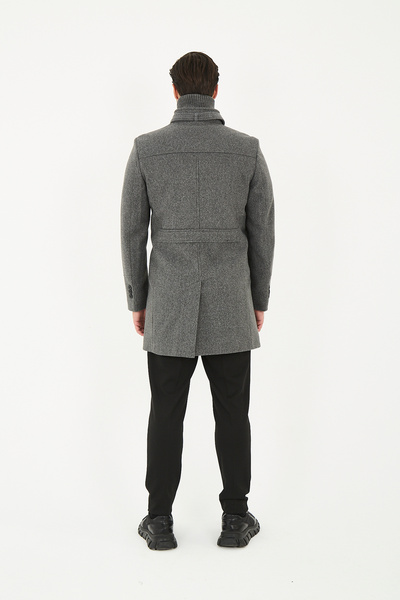 Frappoli Ανδρικό παλτό με χοντρή κοπή - Ριμπ γιακά, Standard Fit